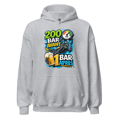 Sweat à capuche plongee MacJos, 200 Bar Avant, 1 Bar Après : Le Débrief du Plongeur 
