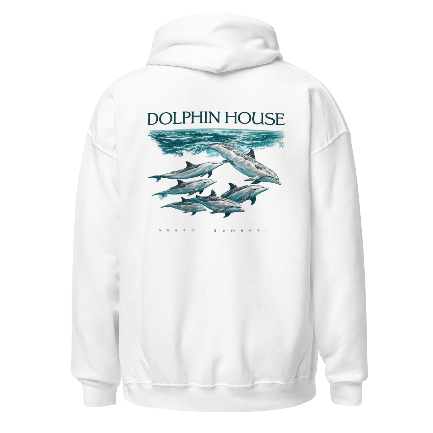 Sweat à capuche blanc MacJos dauphins Mer Rouge