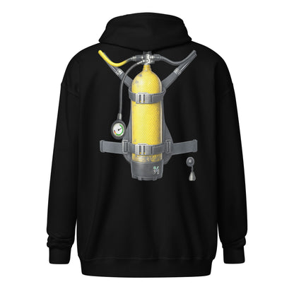 Veste zip plongée trompe-l’œil bouteille dans le dos | MacJos