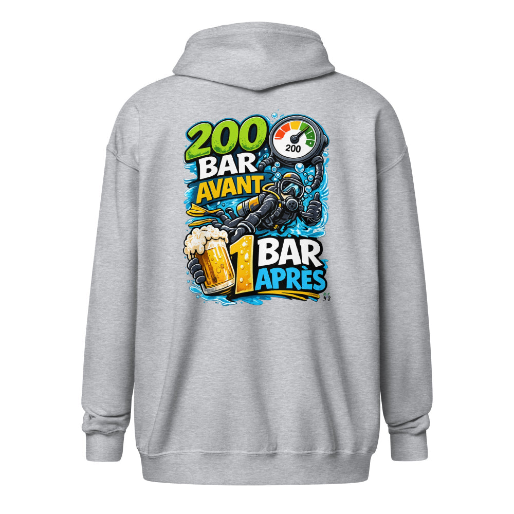 Veste zip à capuche plongee MacJos, 200 Bar Avant, 1 Bar Après : Le Débrief du Plongeur 