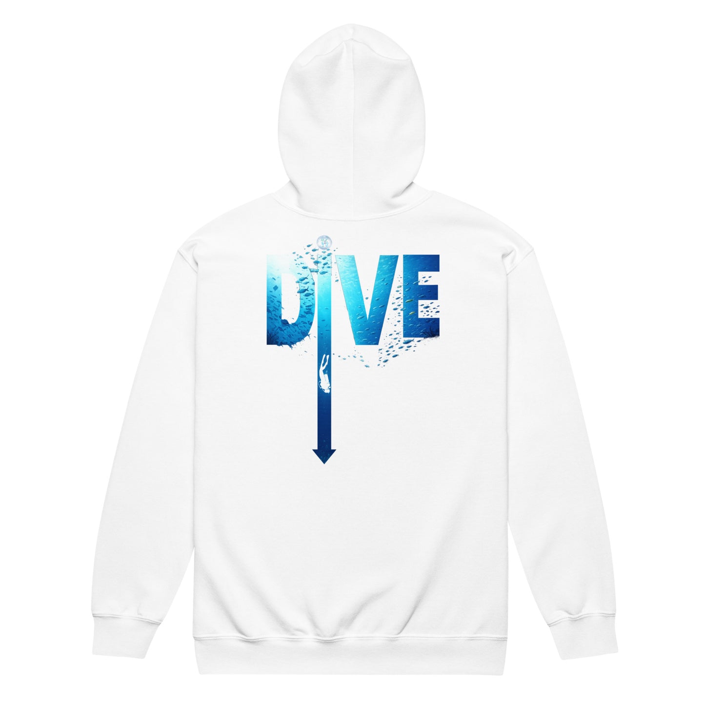 Sweat capuche zip plongée MacJos DIVE Flèche - plongée dans le bleu