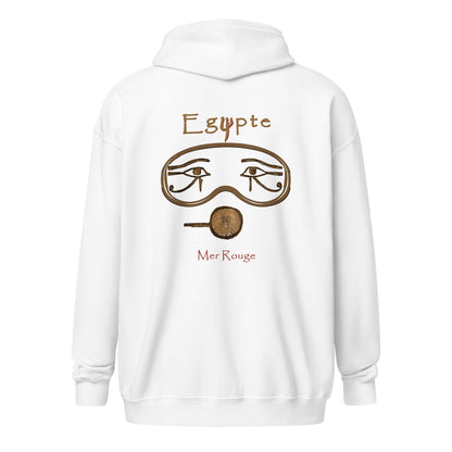 Sweat a capuche unisexe fermeture eclair MacJos Masque egyptien Mer Rouge
