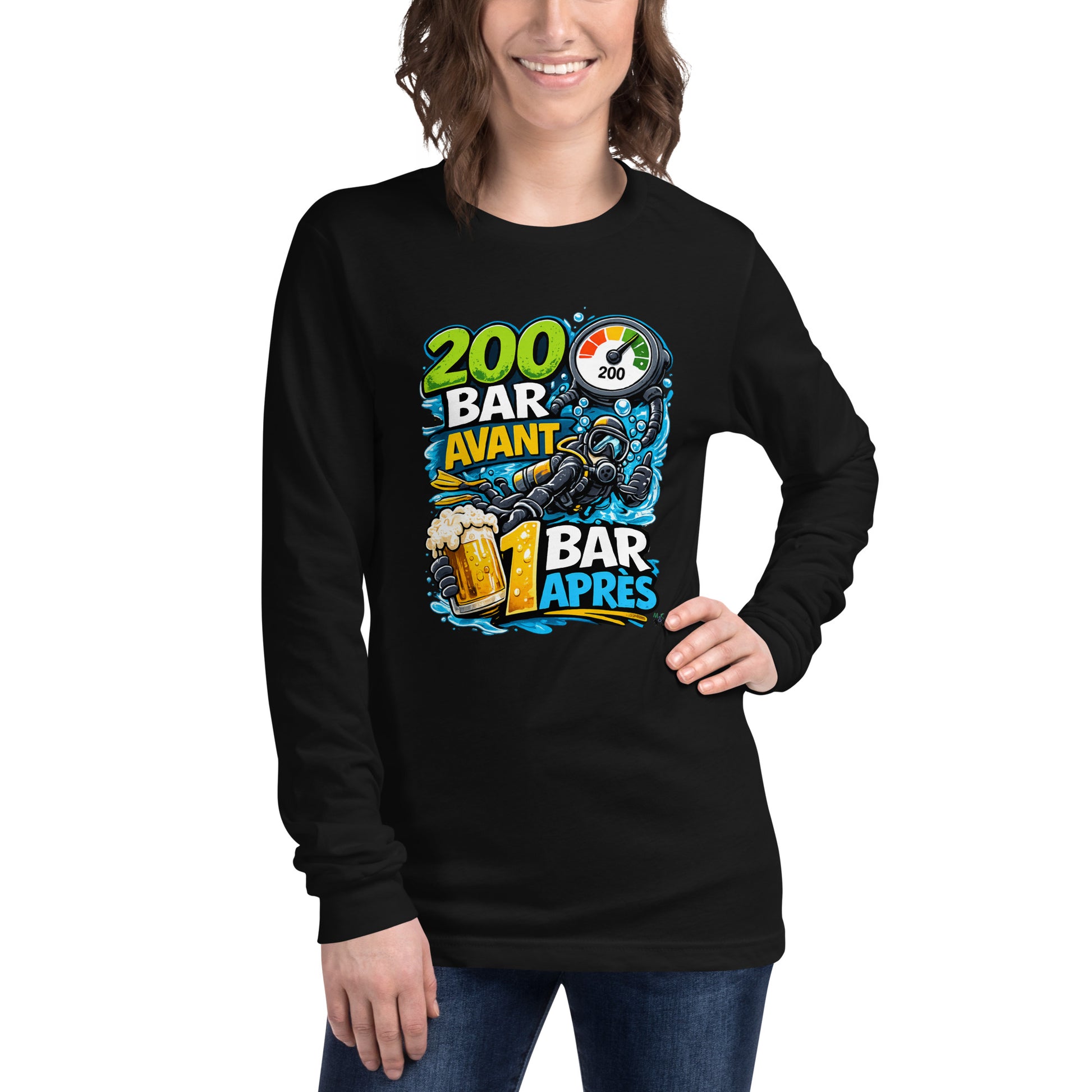 T-shirt manche longue MacJos, 200 Bar Avant, 1 Bar Après : Le Débrief du Plongeur 