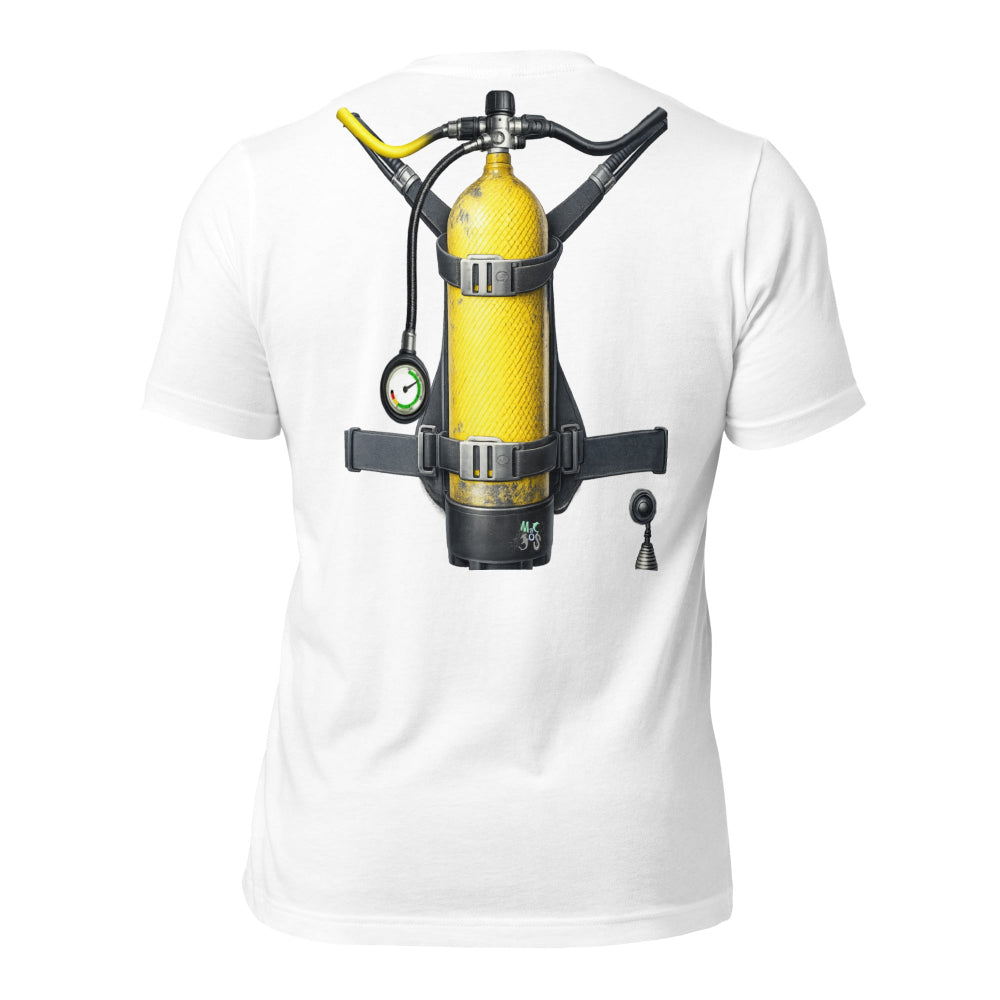 T-shirt homme MacJos plongée trompe-l’œil Bouteille dans le dos