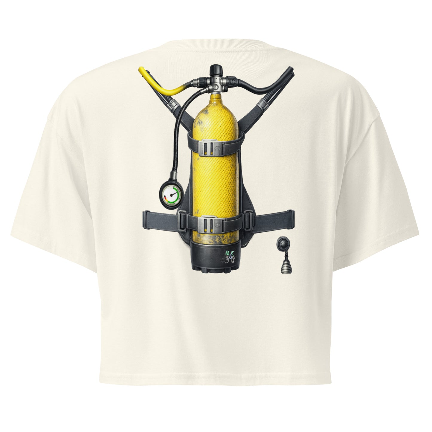 Crop top clair plongee trompe-l’oeil bouteille dans le dos | MacJos