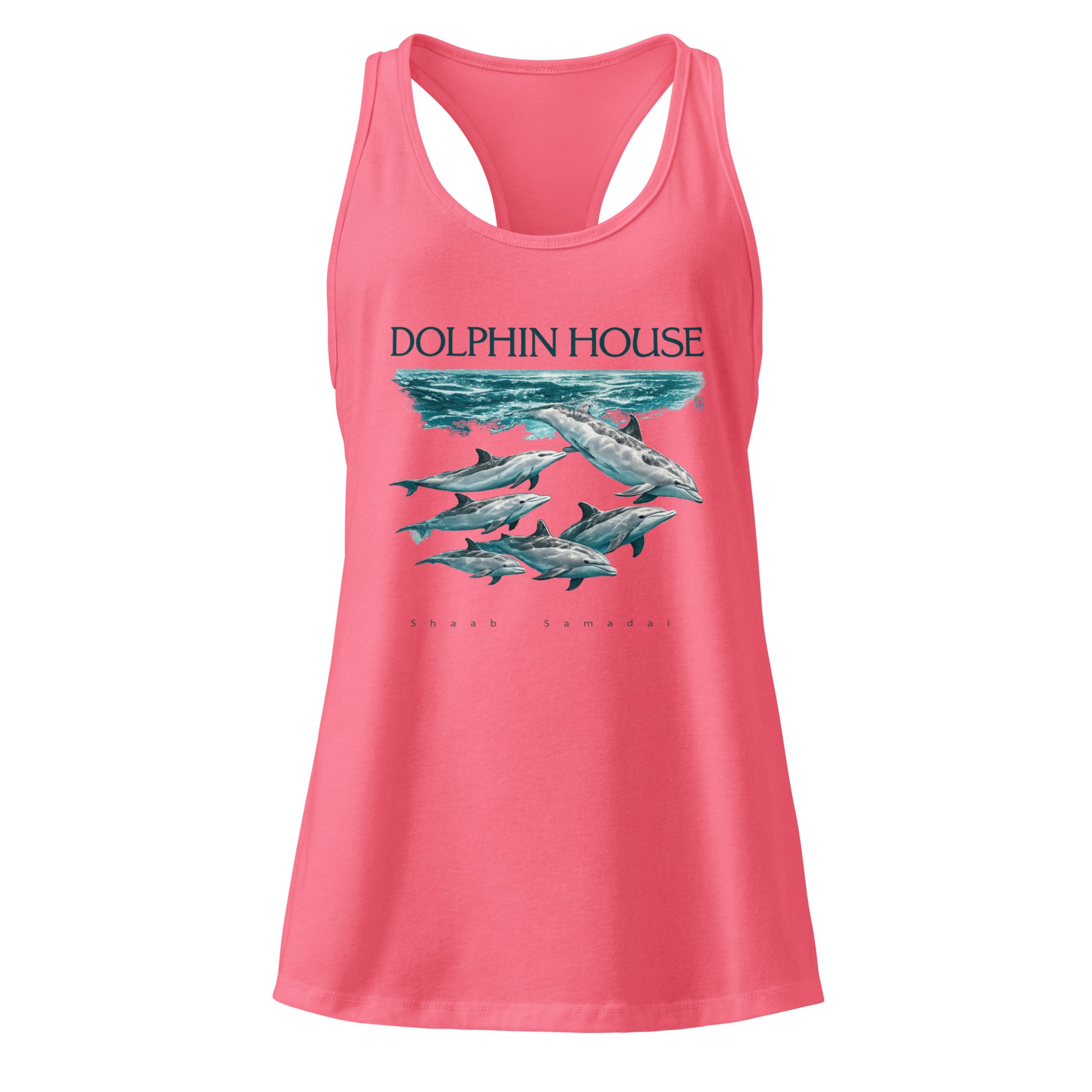 Débardeur rose femme MacJos dauphins Mer Rouge