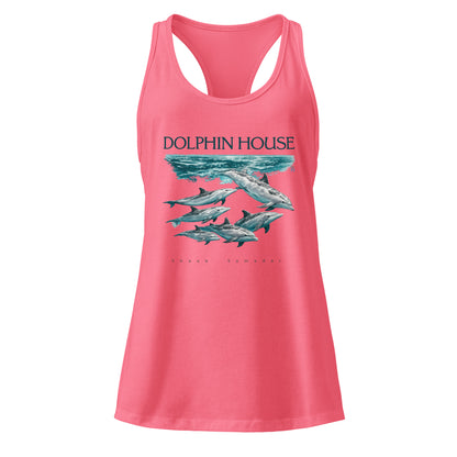 Débardeur rose femme MacJos dauphins Mer Rouge