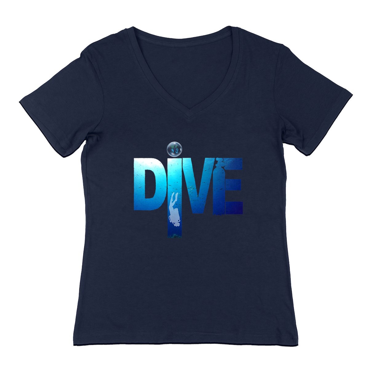 T-shirt col V pour plongeuse : DIVE