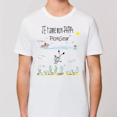 T-shirt plongée bio : cadeau de fête des pères plongeur - MacJos