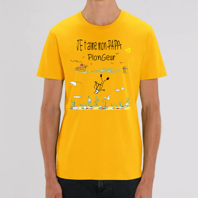 T-shirt plongée bio : cadeau de fête des pères plongeur- MacJos
