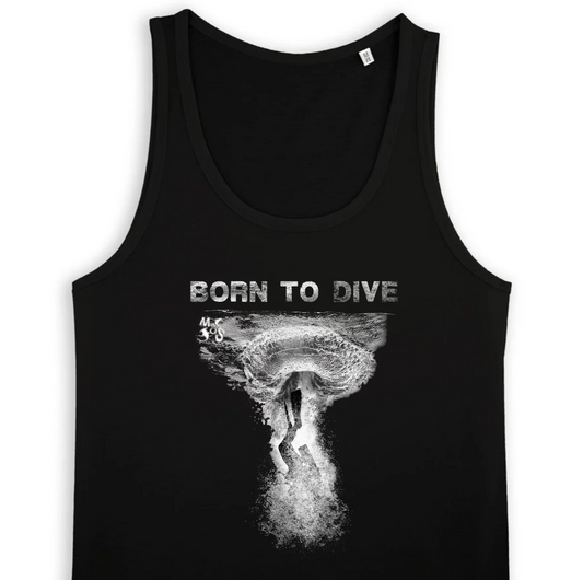 Débardeur plongée bio Homme : "Born to dive" - MacJos