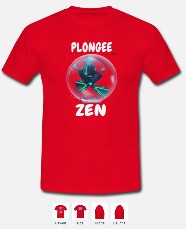 T-shirt plongée PERSONNALISE  : Aqua Zen plongée